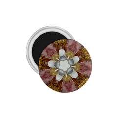 Elegant Antique Pink Kaleidoscope Flower Gold Chic Stylish Classic Design 1 75  Magnets by yoursparklingshop