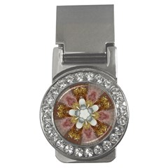 Elegant Antique Pink Kaleidoscope Flower Gold Chic Stylish Classic Design Money Clips (cz)  by yoursparklingshop