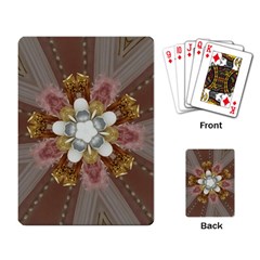 Elegant Antique Pink Kaleidoscope Flower Gold Chic Stylish Classic Design Playing Card