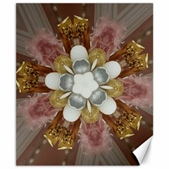 Elegant Antique Pink Kaleidoscope Flower Gold Chic Stylish Classic Design Canvas 8  X 10  by yoursparklingshop