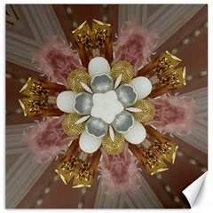 Elegant Antique Pink Kaleidoscope Flower Gold Chic Stylish Classic Design Canvas 20  X 20   by yoursparklingshop