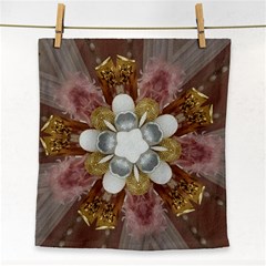 Elegant Antique Pink Kaleidoscope Flower Gold Chic Stylish Classic Design Face Towel by yoursparklingshop