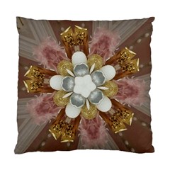 Elegant Antique Pink Kaleidoscope Flower Gold Chic Stylish Classic Design Standard Cushion Case (two Sides) by yoursparklingshop