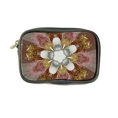 Elegant Antique Pink Kaleidoscope Flower Gold Chic Stylish Classic Design Coin Purse by yoursparklingshop