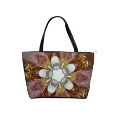 Elegant Antique Pink Kaleidoscope Flower Gold Chic Stylish Classic Design Shoulder Handbags by yoursparklingshop