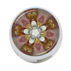 Elegant Antique Pink Kaleidoscope Flower Gold Chic Stylish Classic Design 4-port Usb Hub (one Side) by yoursparklingshop