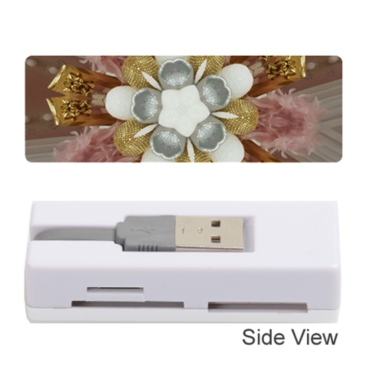 Elegant Antique Pink Kaleidoscope Flower Gold Chic Stylish Classic Design Memory Card Reader (Stick) 