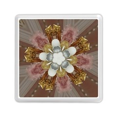 Elegant Antique Pink Kaleidoscope Flower Gold Chic Stylish Classic Design Memory Card Reader (square)  by yoursparklingshop