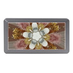 Elegant Antique Pink Kaleidoscope Flower Gold Chic Stylish Classic Design Memory Card Reader (mini) by yoursparklingshop