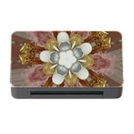 Elegant Antique Pink Kaleidoscope Flower Gold Chic Stylish Classic Design Memory Card Reader with CF Front