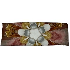 Elegant Antique Pink Kaleidoscope Flower Gold Chic Stylish Classic Design Body Pillow Case (Dakimakura)