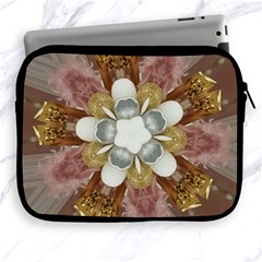 Elegant Antique Pink Kaleidoscope Flower Gold Chic Stylish Classic Design Apple Ipad 2/3/4 Zipper Cases by yoursparklingshop