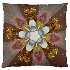 Elegant Antique Pink Kaleidoscope Flower Gold Chic Stylish Classic Design Standard Flano Cushion Case (two Sides) by yoursparklingshop