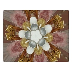 Elegant Antique Pink Kaleidoscope Flower Gold Chic Stylish Classic Design Double Sided Flano Blanket (large)  by yoursparklingshop