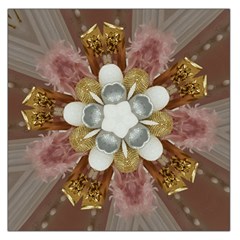 Elegant Antique Pink Kaleidoscope Flower Gold Chic Stylish Classic Design Large Satin Scarf (square) by yoursparklingshop