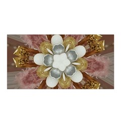 Elegant Antique Pink Kaleidoscope Flower Gold Chic Stylish Classic Design Satin Wrap by yoursparklingshop