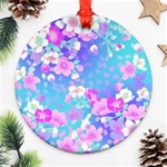 colorful pastel flowers  Ornament (Round)  Front