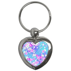 Colorful Pastel Flowers Key Chains (heart)  by Brittlevirginclothing