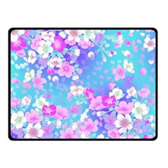 Colorful Pastel Flowers Double Sided Fleece Blanket (small)  by Brittlevirginclothing