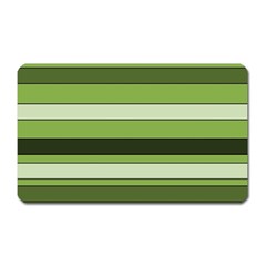 Greenery Stripes Pattern Horizontal Stripe Shades Of Spring Green Magnet (rectangular) by yoursparklingshop