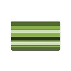 Greenery Stripes Pattern Horizontal Stripe Shades Of Spring Green Magnet (name Card) by yoursparklingshop