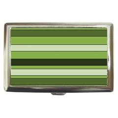 Greenery Stripes Pattern Horizontal Stripe Shades Of Spring Green Cigarette Money Cases by yoursparklingshop