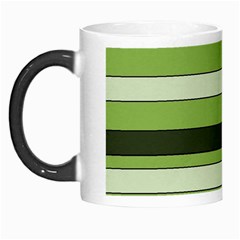 Greenery Stripes Pattern Horizontal Stripe Shades Of Spring Green Morph Mugs by yoursparklingshop