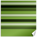 Greenery Stripes Pattern Horizontal Stripe Shades Of Spring Green Canvas 20  x 20   19 x19.27  Canvas - 1