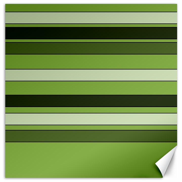 Greenery Stripes Pattern Horizontal Stripe Shades Of Spring Green Canvas 20  x 20  