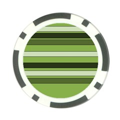 Greenery Stripes Pattern Horizontal Stripe Shades Of Spring Green Poker Chip Card Guards by yoursparklingshop