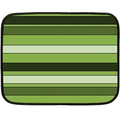 Greenery Stripes Pattern Horizontal Stripe Shades Of Spring Green Double Sided Fleece Blanket (mini)  by yoursparklingshop