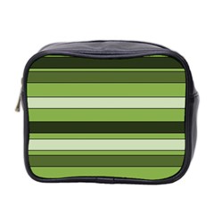 Greenery Stripes Pattern Horizontal Stripe Shades Of Spring Green Mini Toiletries Bag 2-side by yoursparklingshop