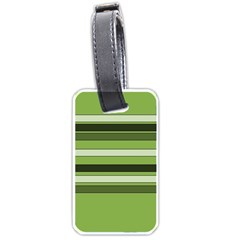 Greenery Stripes Pattern Horizontal Stripe Shades Of Spring Green Luggage Tags (one Side)  by yoursparklingshop