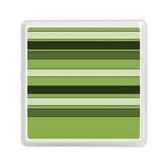 Greenery Stripes Pattern Horizontal Stripe Shades Of Spring Green Memory Card Reader (square)  by yoursparklingshop