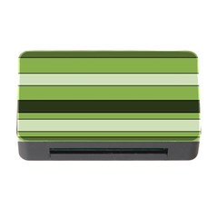 Greenery Stripes Pattern Horizontal Stripe Shades Of Spring Green Memory Card Reader With Cf by yoursparklingshop