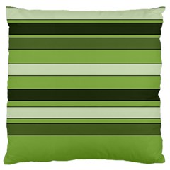 Greenery Stripes Pattern Horizontal Stripe Shades Of Spring Green Large Cushion Case (one Side) by yoursparklingshop