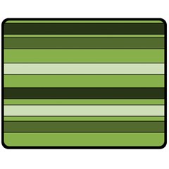 Greenery Stripes Pattern Horizontal Stripe Shades Of Spring Green Double Sided Fleece Blanket (medium)  by yoursparklingshop