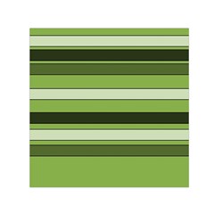 Greenery Stripes Pattern Horizontal Stripe Shades Of Spring Green Small Satin Scarf (square) by yoursparklingshop