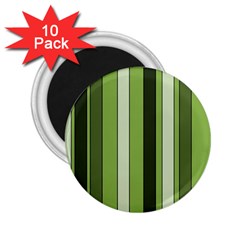 Greenery Stripes Pattern 8000 Vertical Stripe Shades Of Spring Green Color 2 25  Magnets (10 Pack)  by yoursparklingshop