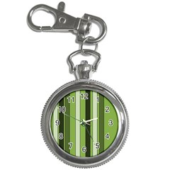 Greenery Stripes Pattern 8000 Vertical Stripe Shades Of Spring Green Color Key Chain Watches by yoursparklingshop