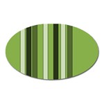 Greenery Stripes Pattern 8000 Vertical Stripe Shades Of Spring Green Color Oval Magnet Front