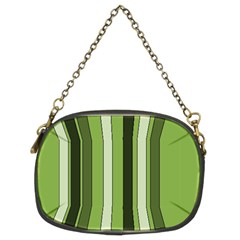 Greenery Stripes Pattern 8000 Vertical Stripe Shades Of Spring Green Color Chain Purses (two Sides)  by yoursparklingshop