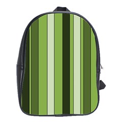 Greenery Stripes Pattern 8000 Vertical Stripe Shades Of Spring Green Color School Bags(large)  by yoursparklingshop