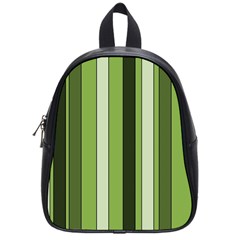 Greenery Stripes Pattern 8000 Vertical Stripe Shades Of Spring Green Color School Bags (small) 