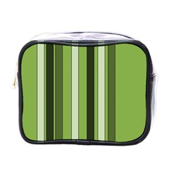 Greenery Stripes Pattern 8000 Vertical Stripe Shades Of Spring Green Color Mini Toiletries Bags by yoursparklingshop