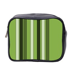 Greenery Stripes Pattern 8000 Vertical Stripe Shades Of Spring Green Color Mini Toiletries Bag 2-side by yoursparklingshop