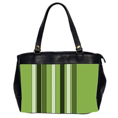 Greenery Stripes Pattern 8000 Vertical Stripe Shades Of Spring Green Color Office Handbags (2 Sides)  by yoursparklingshop