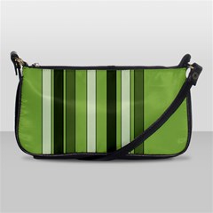 Greenery Stripes Pattern 8000 Vertical Stripe Shades Of Spring Green Color Shoulder Clutch Bags