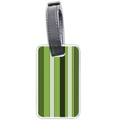 Greenery Stripes Pattern 8000 Vertical Stripe Shades Of Spring Green Color Luggage Tags (one Side)  by yoursparklingshop