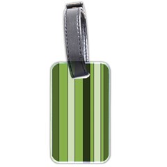 Greenery Stripes Pattern 8000 Vertical Stripe Shades Of Spring Green Color Luggage Tags (two Sides) by yoursparklingshop